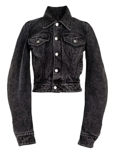 Natasha Zinko Long-sleeved Denim Jacket In Black
