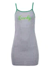 Natasha Zinko Lucky Shirred Top In Grey And Green