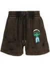 Natasha Zinko Nz Original Distressed Shorts In Brown