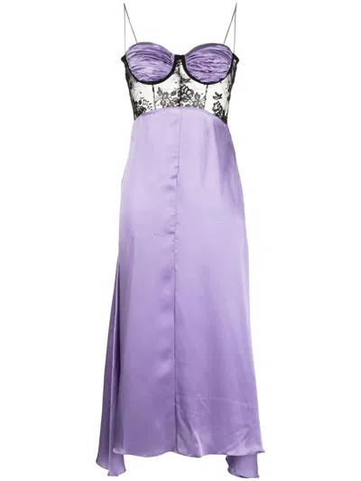 Natasha Zinko Panelled Slip Dress In Purple