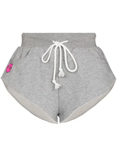 Natasha Zinko Patch-detailing Track Shorts In Grey