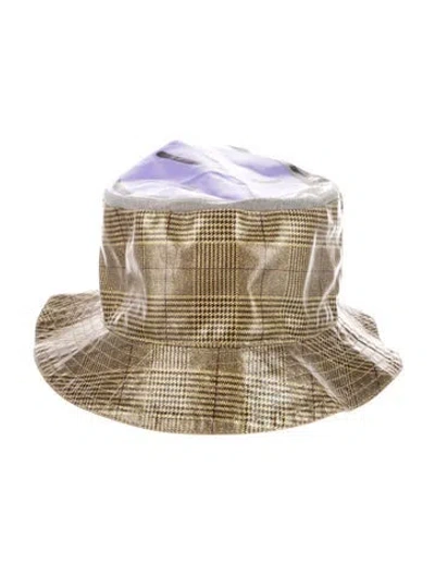Pre-owned Natasha Zinko Patent Leather Printed Bucket Hat In Gold
