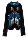 Natasha Zinko Patterned Intarsia-knit Cardigan In Schwarz