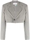 Natasha Zinko Peak-lapels Cropped Blazer In Grey