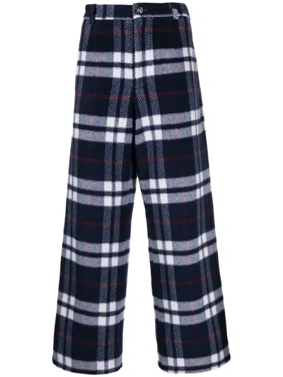 Natasha Zinko Plaid-check Print Trousers In Blue