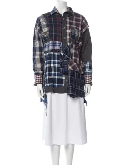 Pre-owned Natasha Zinko Plaid Print Jacket In Blue