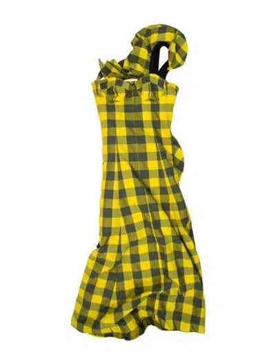 Pre-owned Natasha Zinko Plaid Print Long Dress In Multi