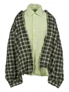 Natasha Zinko Pleated Moto Shirt In Green