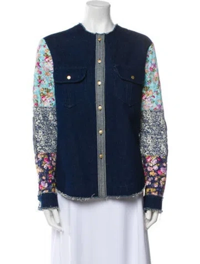 Pre-owned Natasha Zinko Printed Jacket In Blue