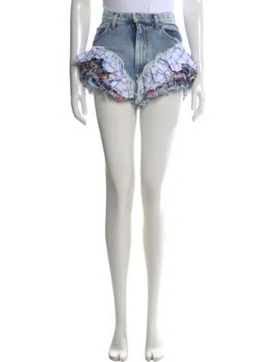 Pre-owned Natasha Zinko Printed Mini Shorts In Blue