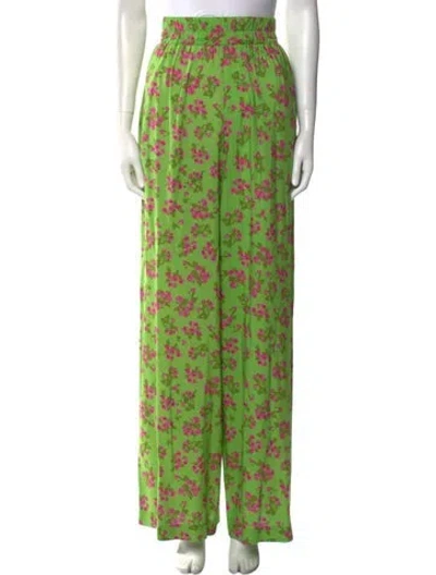 Pre-owned Natasha Zinko Printed Wide Leg Pants In Green
