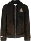 Natasha Zinko Random Distressed Jersey Hoodie In Brown