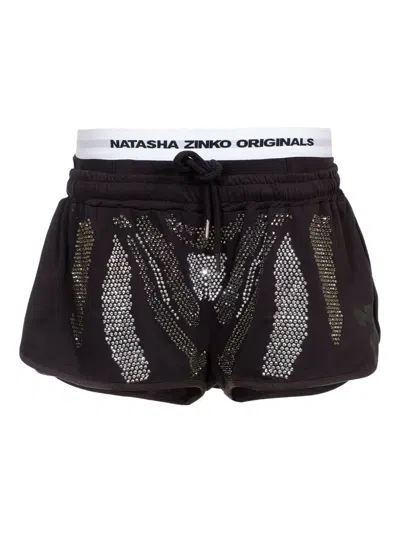 Natasha Zinko Rhinestone-embellished Shorts In Black