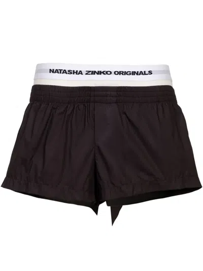 Natasha Zinko Ruffled Boxer Shorts In Black