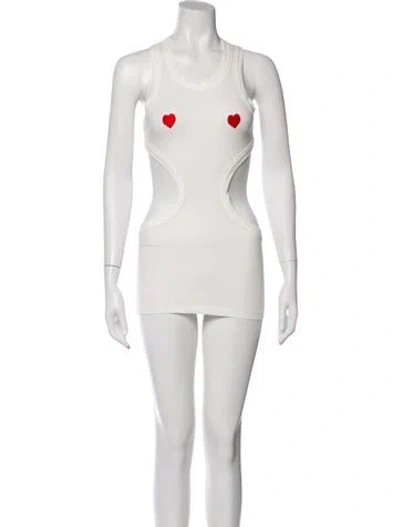 Pre-owned Natasha Zinko Scoop Neck Mini Dress In White