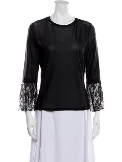 Pre-owned Natasha Zinko Scoop Neck Three-quarter Sleeve Top In Black