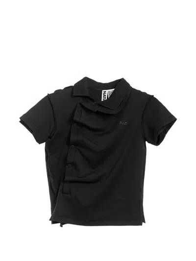 Natasha Zinko Shrunken Layered-effect Polo Shirt In Multi