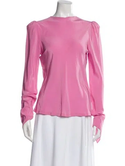 Pre-owned Natasha Zinko Silk Crew Neck Blouse In Pink