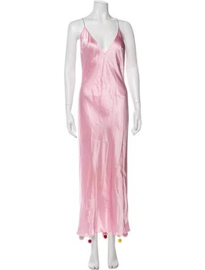 Pre-owned Natasha Zinko Silk Long Dress In Pink