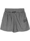 Natasha Zinko Slogan-print Distressed Track Shorts In Grey