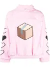 Natasha Zinko Box Print Zip-up Hoodie In Pink