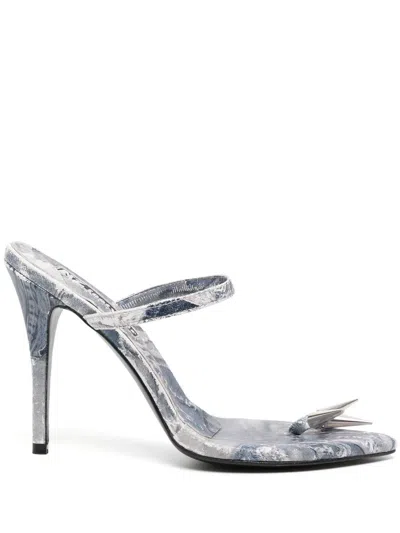 Natasha Zinko Spike-toe Heeled Sandals In Blue