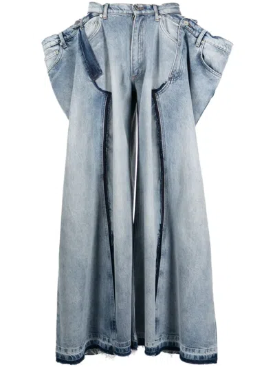 Natasha Zinko Split Double Jeans In Blue