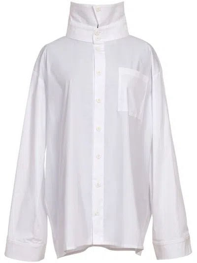 Natasha Zinko Stand-up Collar Shirt In White