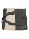 Natasha Zinko Strapped-in Suede Mini Skirt In Gray