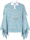 NATASHA ZINKO STRIPED WING-SLEEVE SWEATSHIRT