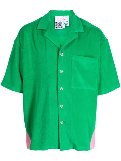 Natasha Zinko Terry Bunny Cotton Shirt In Green