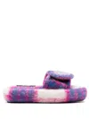Natasha Zinko The Checked Wool Slides In Purple