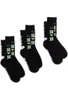 Natasha Zinko Three-pack Knitted Socks In Black