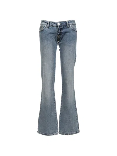 Natasha Zinko Treated Flared Jeans In Blue