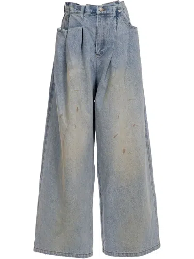 Natasha Zinko Treated Folded Jeans In Blue