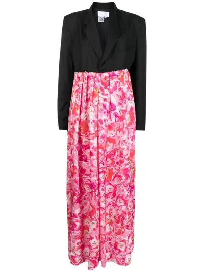 Natasha Zinko Kleid Mit Tulpen-print In Black