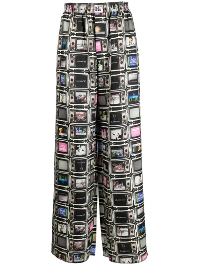 Natasha Zinko Tv Pyjama Wide-leg Trousers In Multicolour