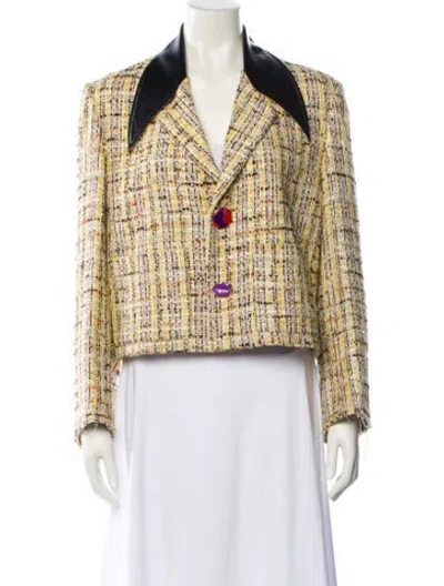 Pre-owned Natasha Zinko Tweed Pattern Blazer In Yellow