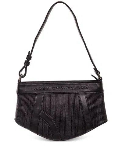 Natasha Zinko Underwear Leather Shoulder Bag In 黑色