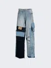 Natasha Zinko Patchwork Cargo Mid-raise Jeans In Multi