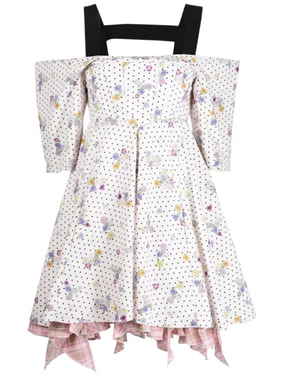 Natasha Zinko Vasilisa Floral-print Cotton Dress In White