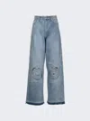 Natasha Zinko Wide Leg Circle Knee Jeans In Blue