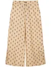 Natasha Zinko Wide-leg Graphic-print Cotton Pants In Neutrals
