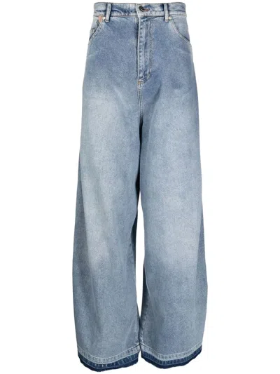 Natasha Zinko Weite Jeans Mit Reissverschlussdetail In Blue