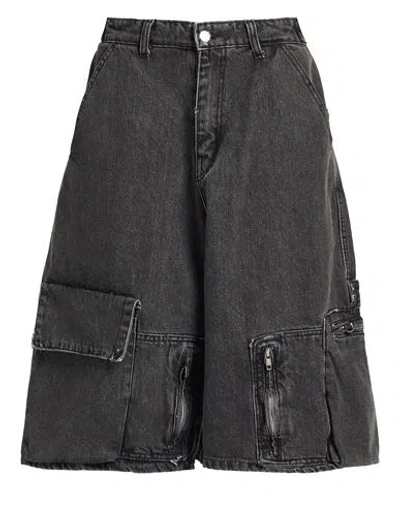 Natasha Zinko Woman Denim Shorts Black Size M Cotton