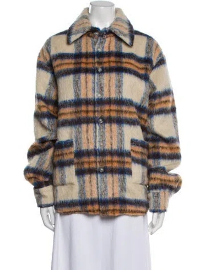 Pre-owned Natasha Zinko Wool Plaid Print Jacket In Neutral