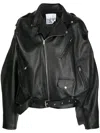 Natasha Zinko Leather Box Moto Jacket In Black