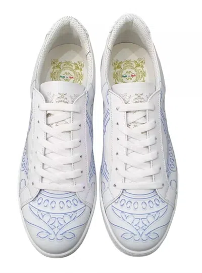Nate In Itali Italian Maiolica Sneakers In White/blue