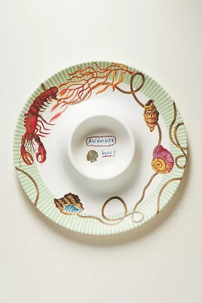 Nathalie Lete By The Sea Melamine Chip & Dip Platter