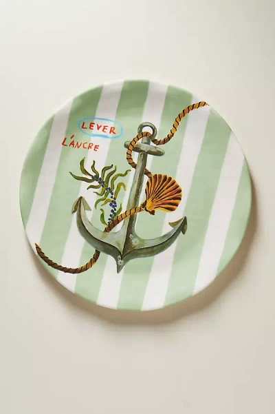 Nathalie Lete Melamine Dessert Plate In Green